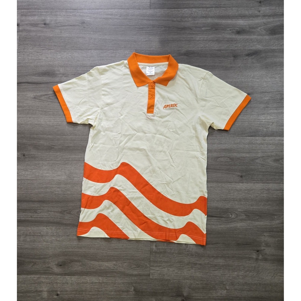 Official 2025 US Open Aperol Spritz Polo Shirt XL Orange White Organic Cotton